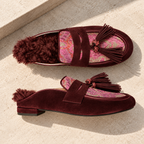 Bordo Kürklü Terlik
