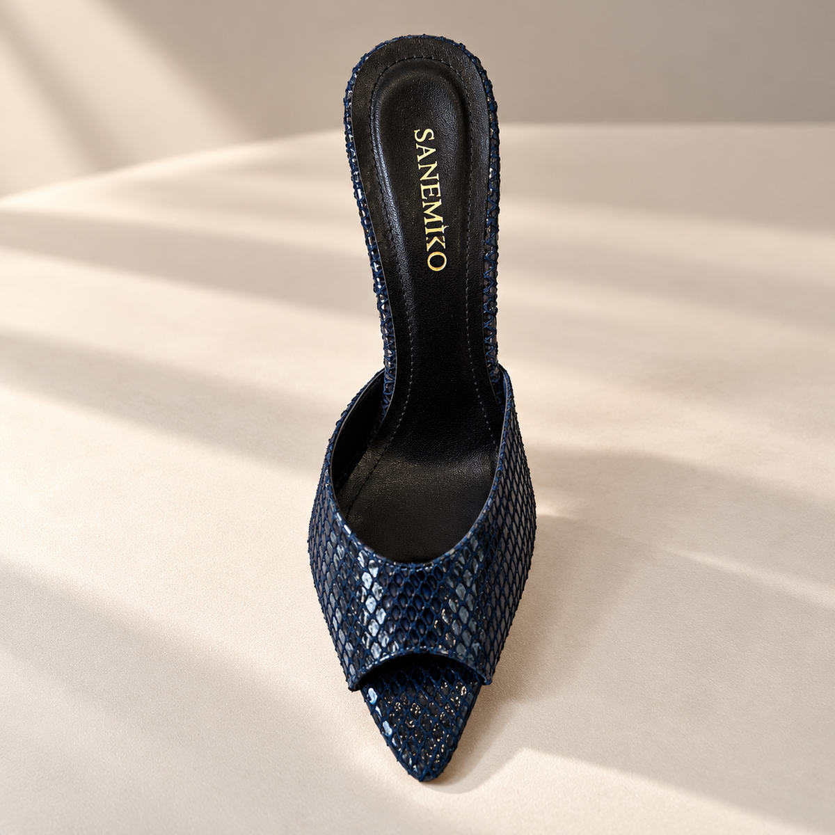 Feathered Embellished Stiletto Slipper