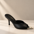 Feathered Embellished Stiletto Slipper