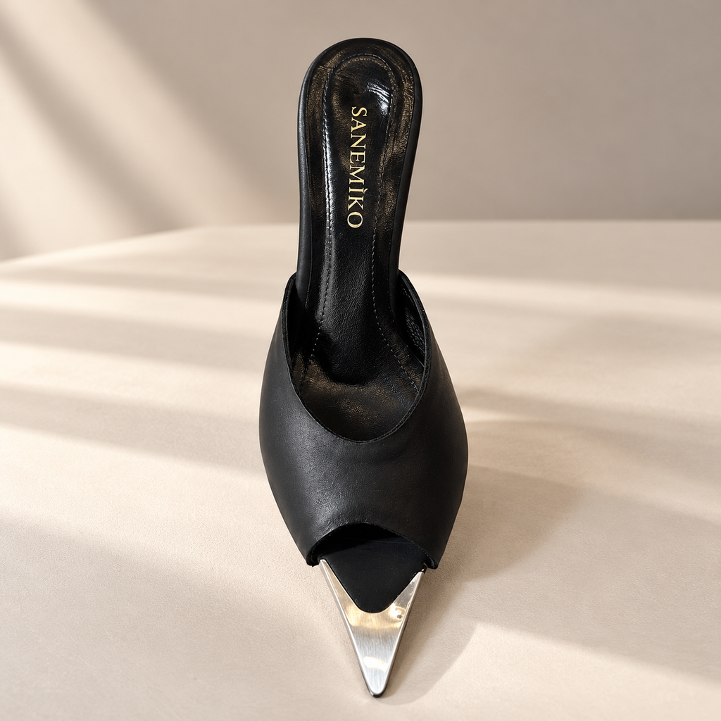 Feathered Embellished Stiletto Slipper
