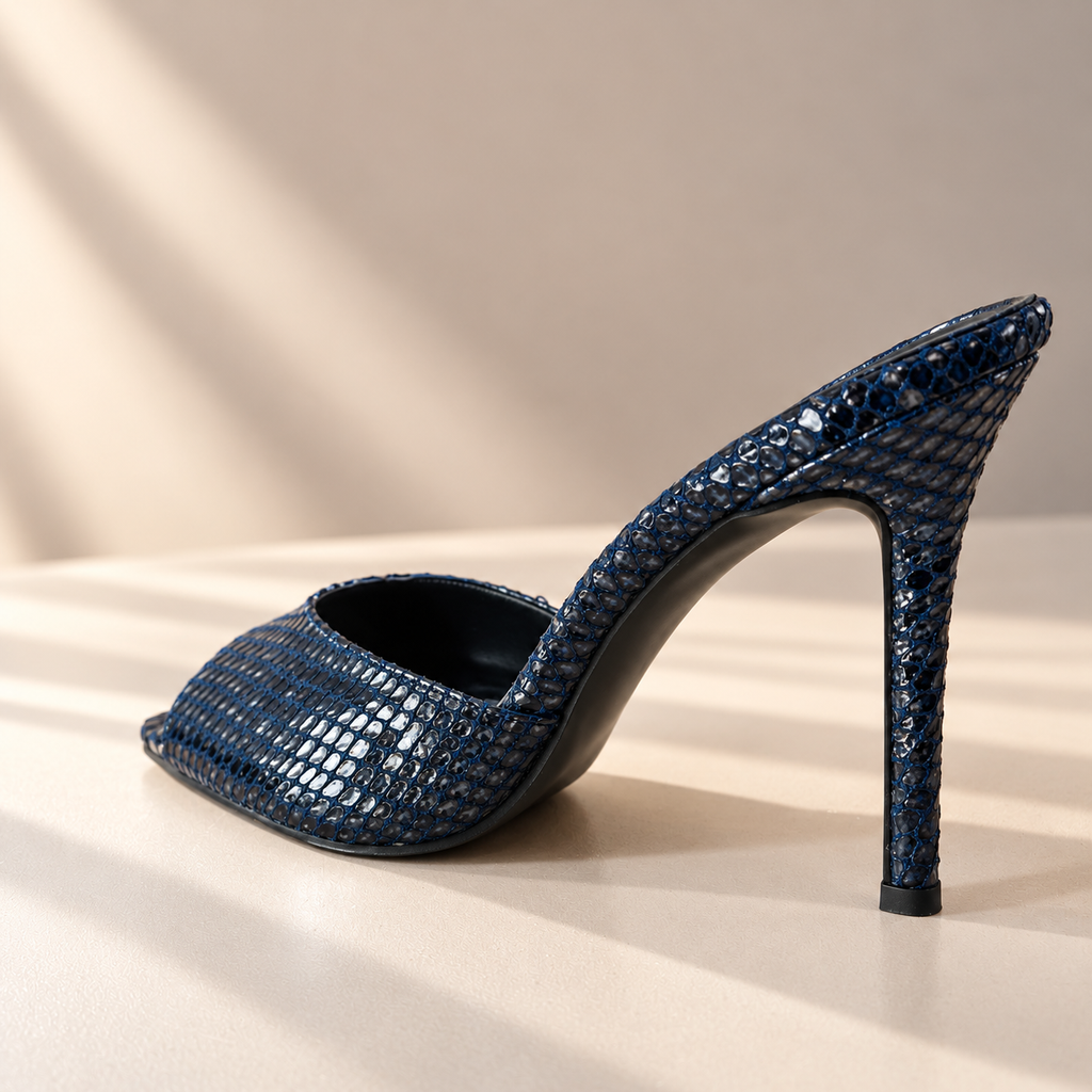 Feathered Embellished Stiletto Slipper